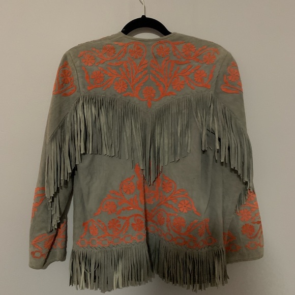 credible suede grey fringe Haeberli jacket ๐ - Picture 1 of 4
